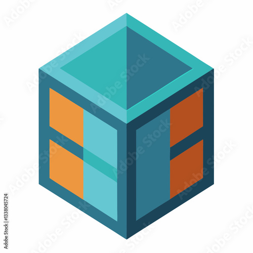 modern cube with subtle 3d effect