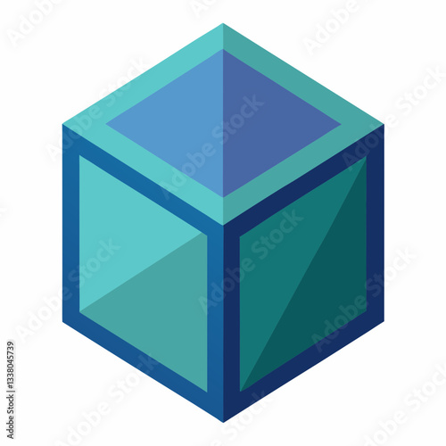 modern cube with subtle 3d effect