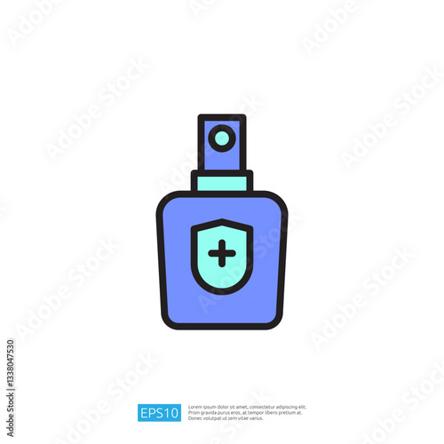 Disinfectant Spray Bottle Icon for Cleaning and Hygiene in Modern Health Practices and Household Solutions