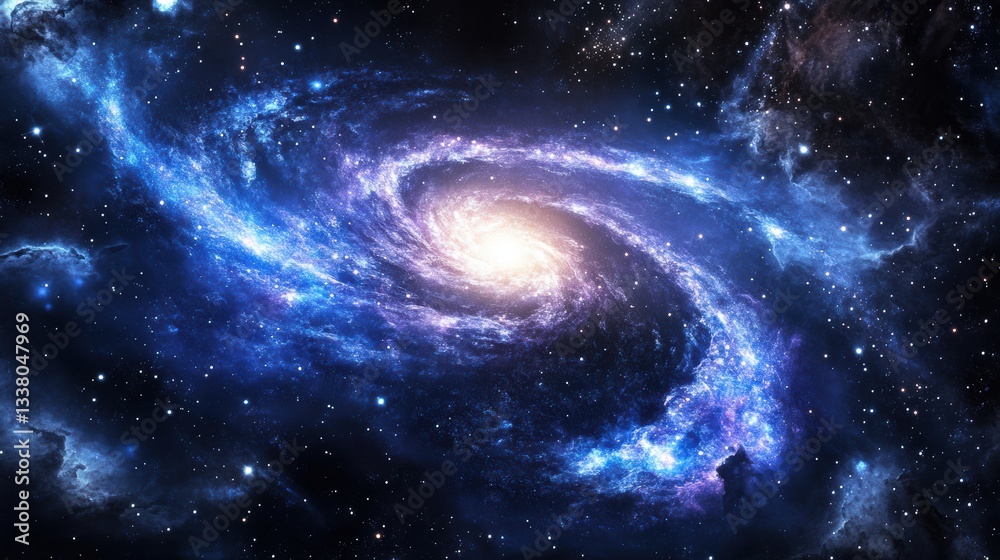 Stunning Spiral Galaxy in Deep Space: Celestial Swirl of Stars and Nebulae Stunning Spiral Galaxy in Deep Space: Celestial Swirl of Stars and Nebulae