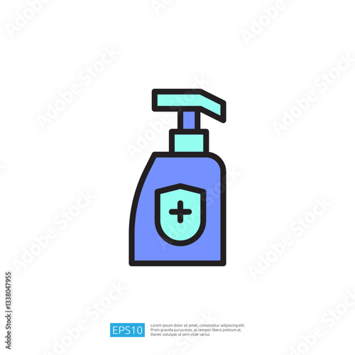 Icon of a Pump Disinfectant Bottle for Clean and Disinfecting Purposes