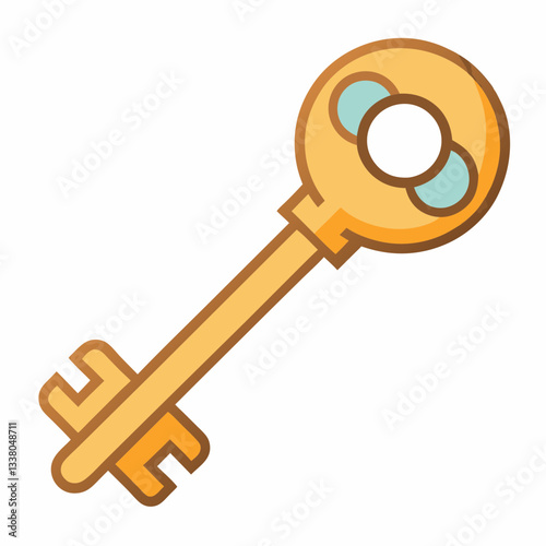elegant key with minimalist styling