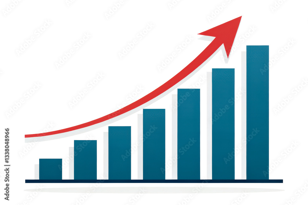 The image depicts a stylized bar graph with an upward arrow, representing growth, progress, and positive trends in business or economics. The image depicts a stylized bar graph with an upward arrow, representing growth, progress, and positive trends in business or economics.