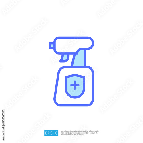 Disinfecting Spray Bottle Icon for Cleaning and Hygiene in Healthcare and Home Environments