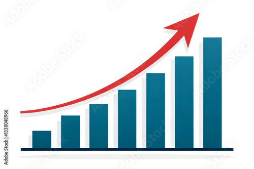 Wallpaper Mural The image depicts a stylized bar graph with an upward arrow, representing growth, progress, and positive trends in business or economics. Torontodigital.ca