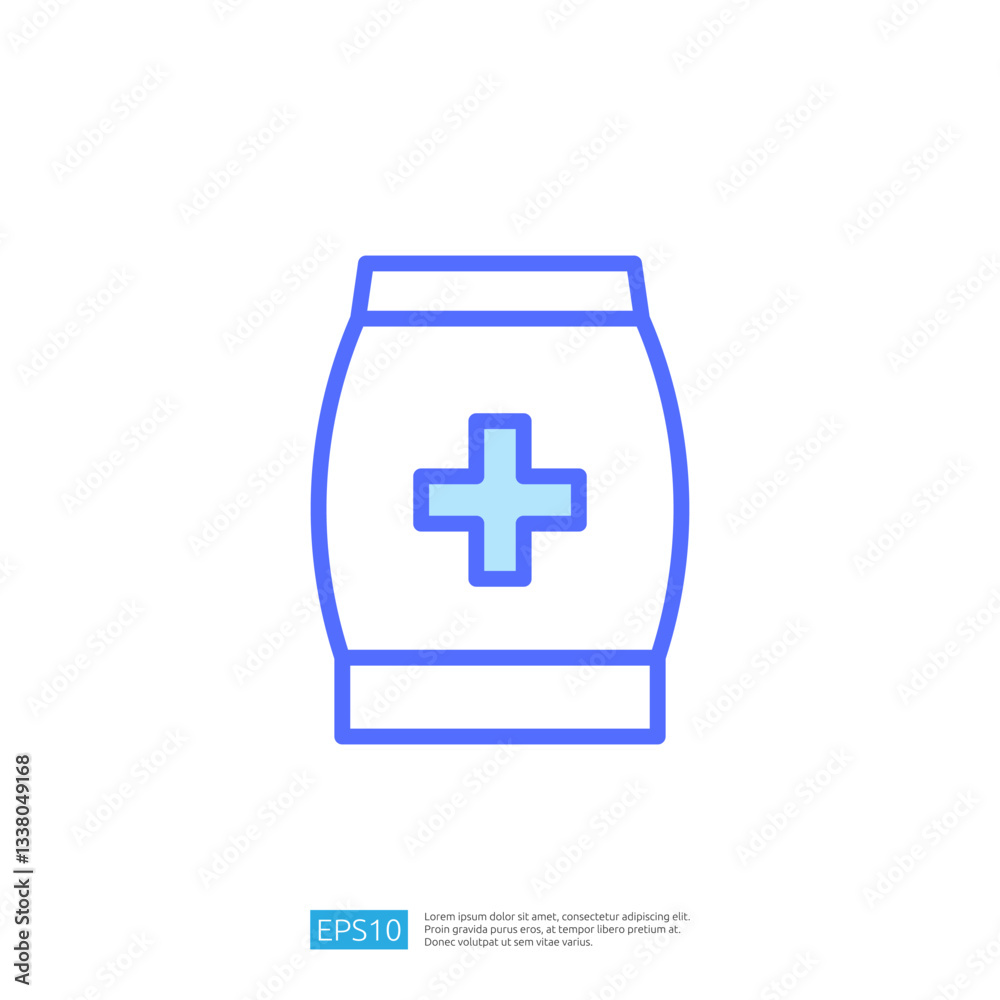 Fototapeta premium Icon of a Clean and Disinfectant Spray Bottle with Medical Cross Symbol for Health and Safety in Hygiene Practices
