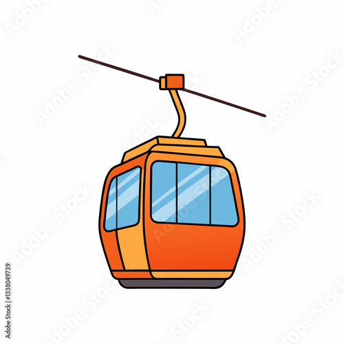cable car isolated on white