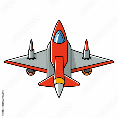 vector illustration of fighter jet