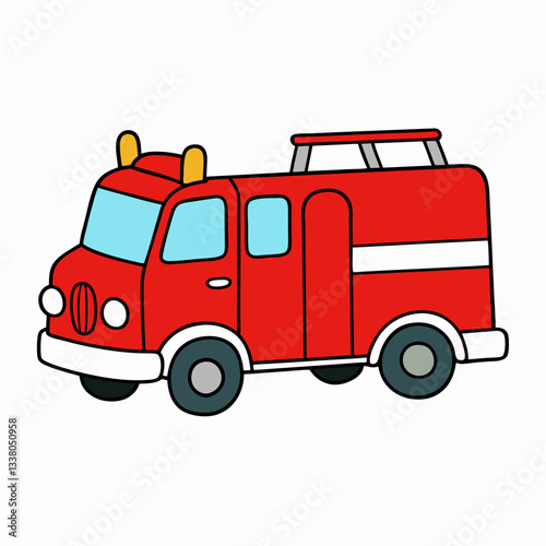 fire truck isolated on white