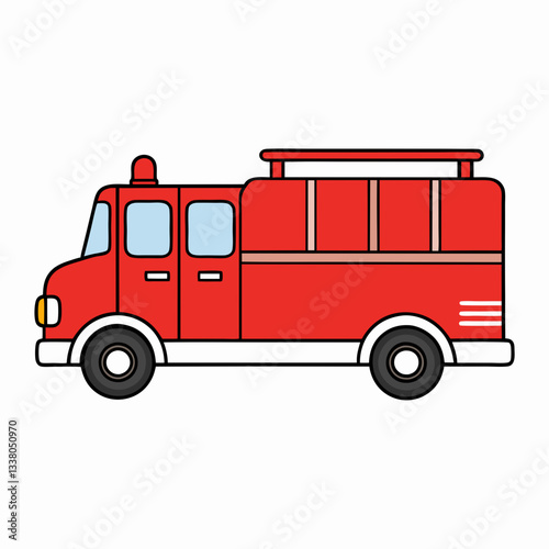 fire truck isolated on white