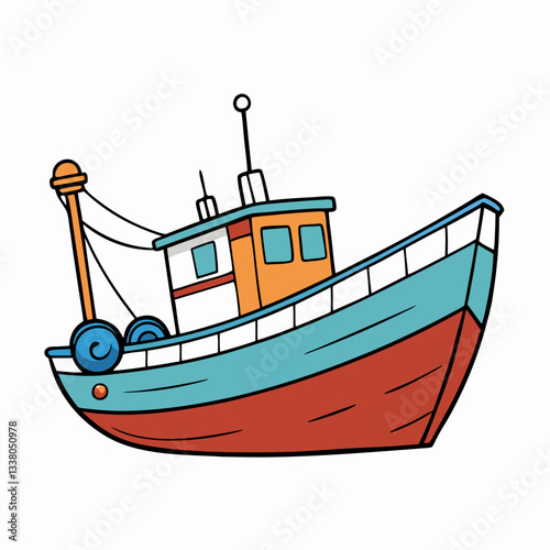 fishing boat vector illustration