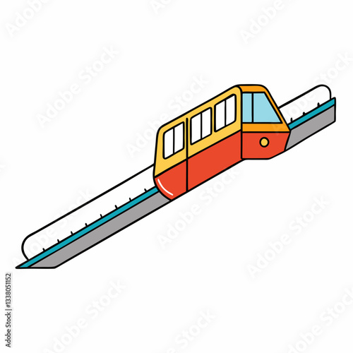 vector illustration of a funicular railway