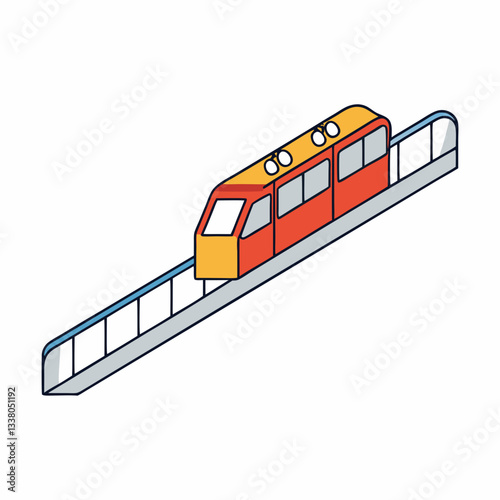 vector illustration of a funicular railway