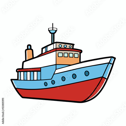 vector illustration of an icebreaker ship