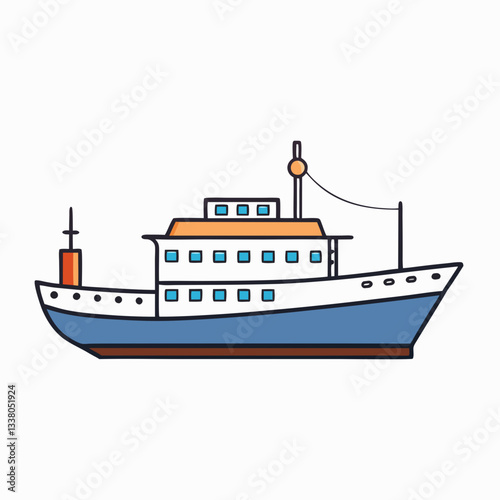 vector illustration of an icebreaker ship