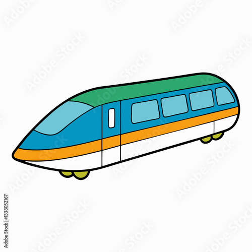 train on the white background