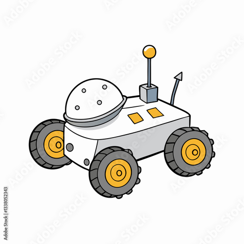 vector illustration of a moon rover