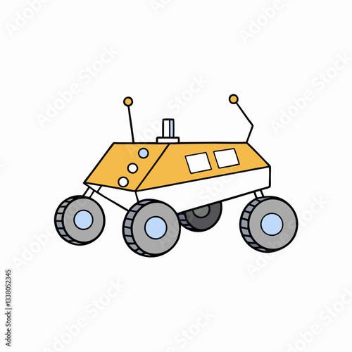 vector illustration of a moon rover