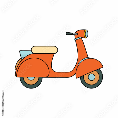 vintage scooter vector illustration