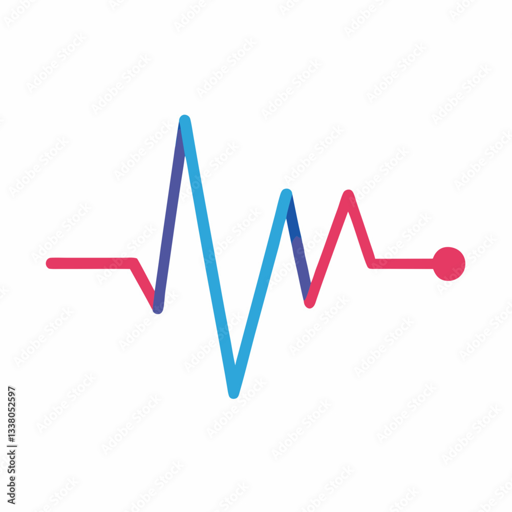 modern heartbeat line with smooth rhythm modern heartbeat line with smooth rhythm