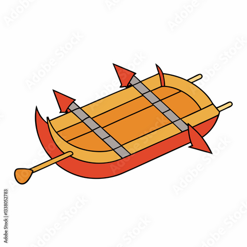 vector illustration of a raft