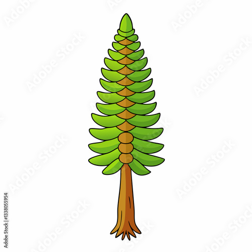vector illustration of a dawn redwood tree