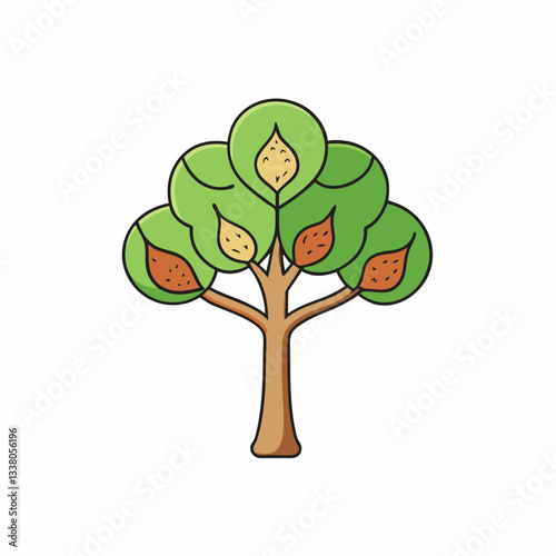 vector illustration of a fig tree