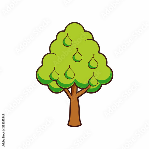 vector illustration of a pear tree