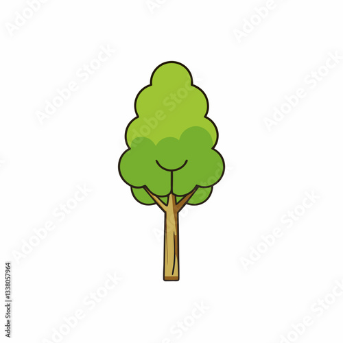 poplar tree isolated on white background
