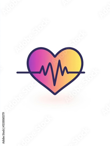 Heartbeat graphic, vibrant gradient
