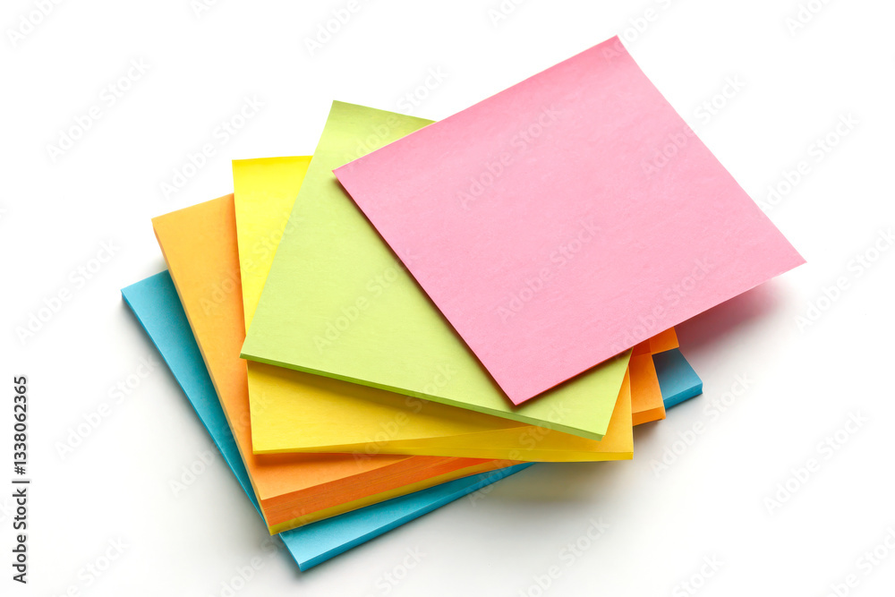 A colorful stack of sticky notes in various shades, perfect for reminders, organization, or creative brainstorming.