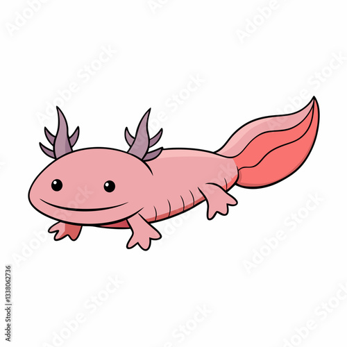 axolotl isolated on white