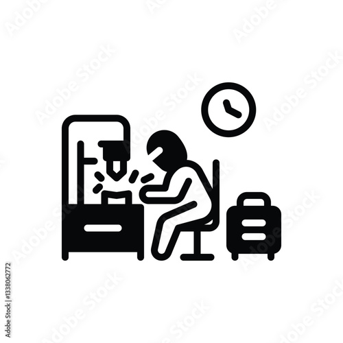 Black solid icon for metal working
