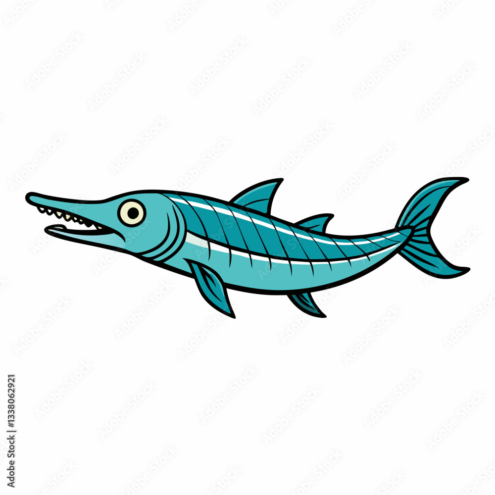 Naklejka premium barracuda fish isolated on white background