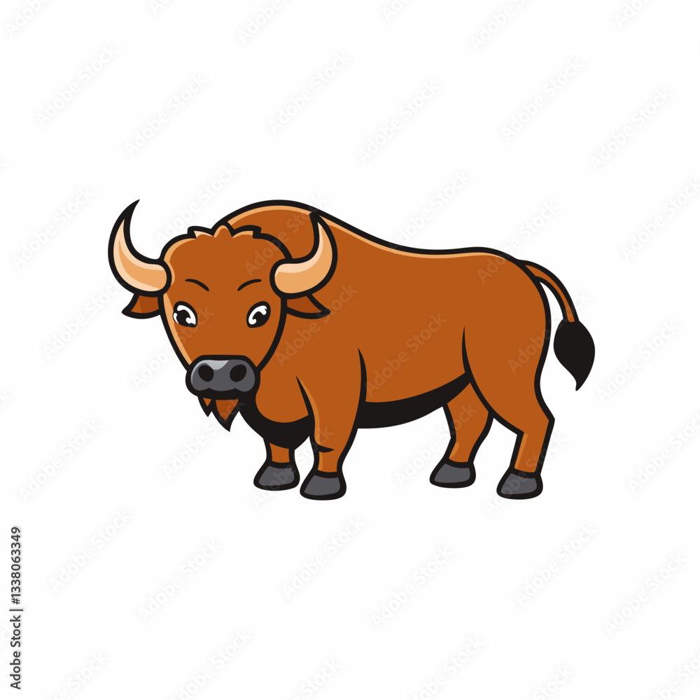 vector illustration of cartoon buffalo vector illustration of cartoon buffalo