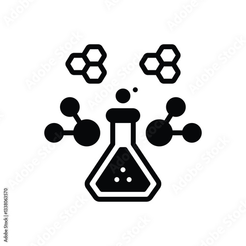 Black solid icon for chemical