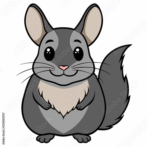 vector illustration of cartoon chinchilla