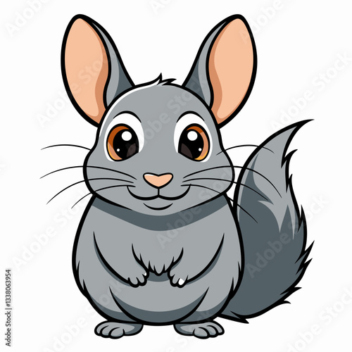 vector illustration of cartoon chinchilla
