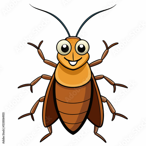 vector illustration of cartoon cockroach