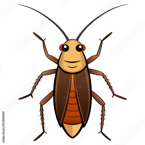 vector illustration of cartoon cockroach