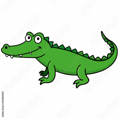 vector illustration of cartoon crocodile