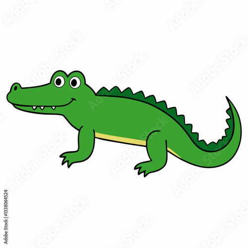 vector illustration of cartoon crocodile