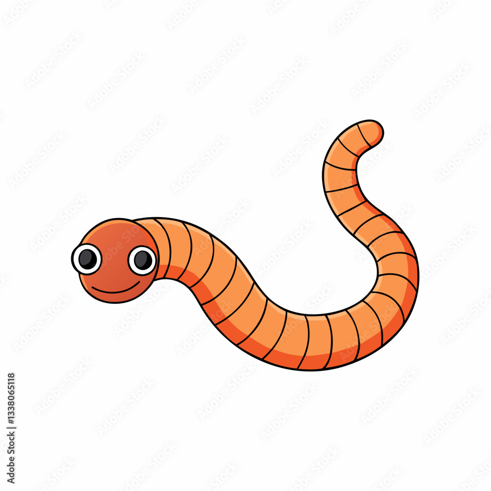 Naklejka premium earthworm cartoon vector