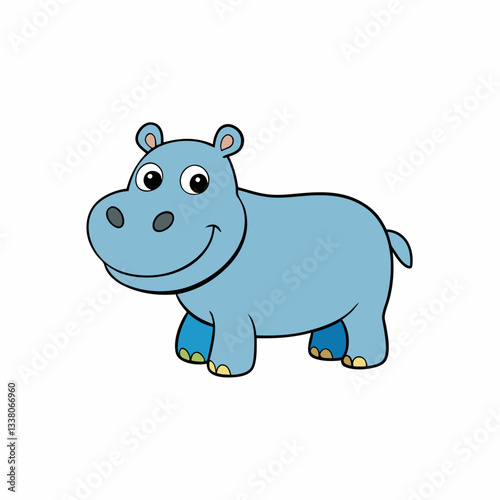 hippopotamus on white background