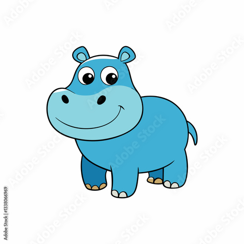 hippopotamus on white background