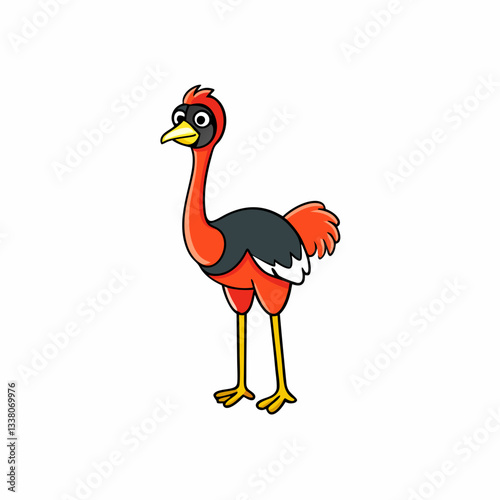 vector illustration of an ostrich