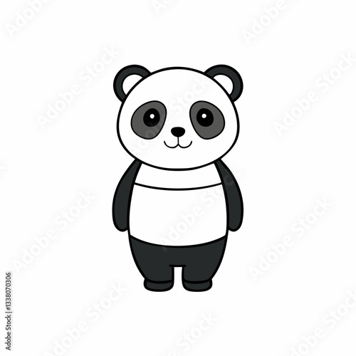 panda cartoon isolate on white