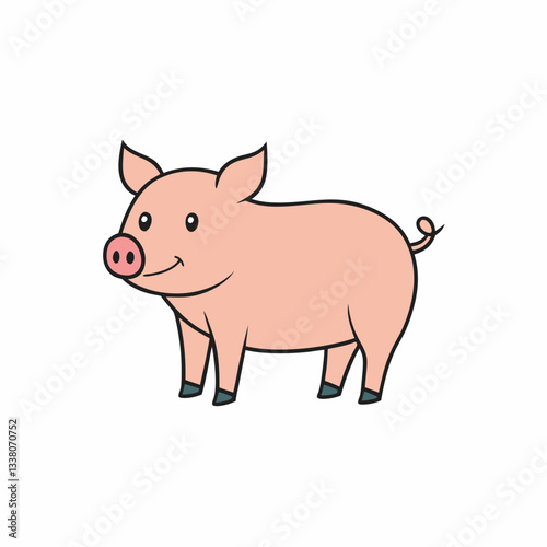 cartoon pig vector illustration