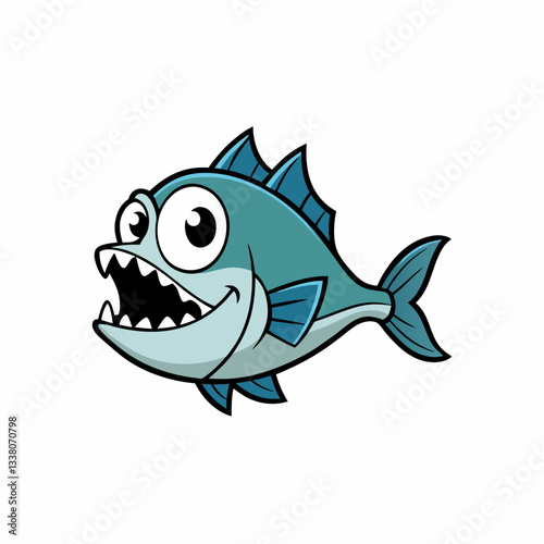 cartoon piranha vector illustration