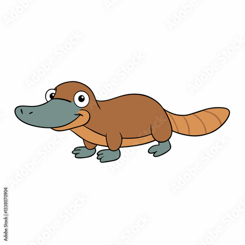 platypus on a white background